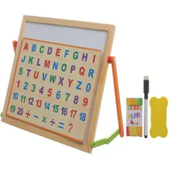 6-in-1 Wooden Magnetic Board with ABC Alphabet Puzzle - Rokomari